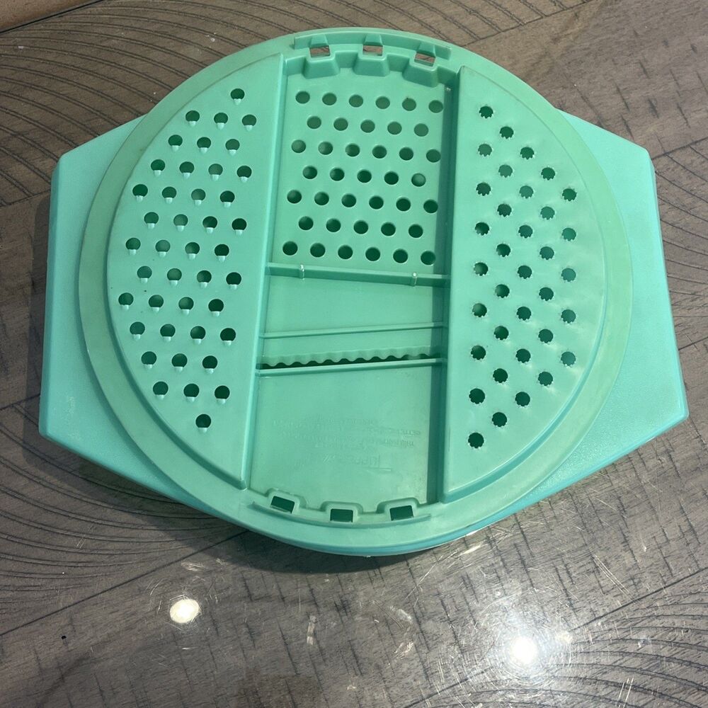 Tupperware Vintage Jadeite Green Bowl, Cheese Grater Slicer Lid 786 787